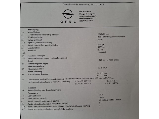 Personenauto, opel, 2015 - afbeelding 54 van  58