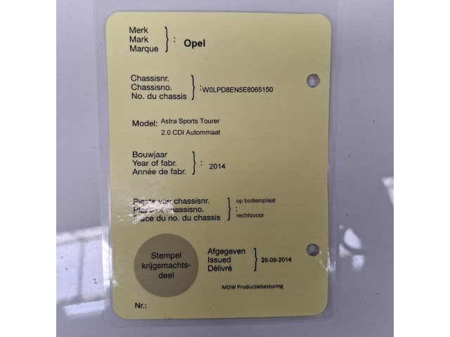 Personenauto, opel, astra sports tourer, 2014 - afbeelding 52 van  59