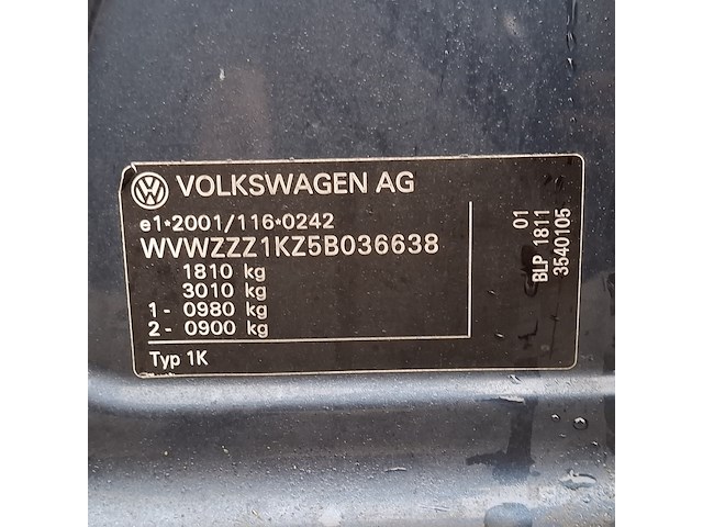 Personenauto, volkswagen, golf 1.6 fsi trendline, 2004 - afbeelding 36 van  44