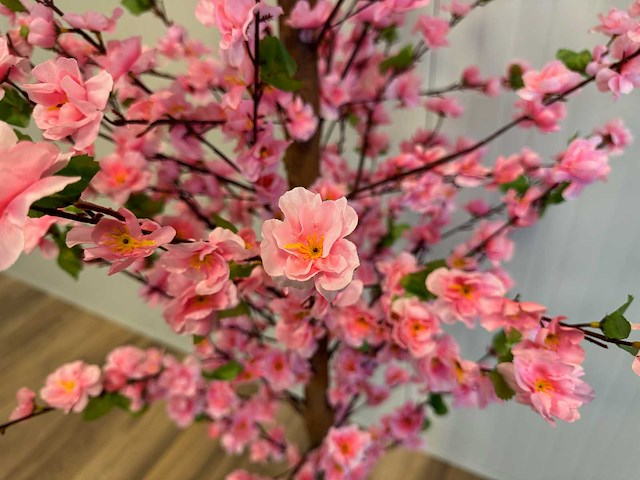 Perzik bloesem kunstboom (2x) - afbeelding 12 van  14