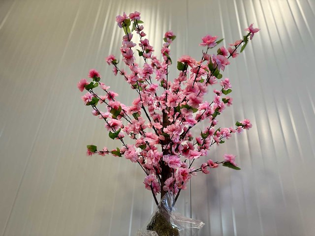 Perzik bloesem kunstboom (2x) - afbeelding 6 van  13