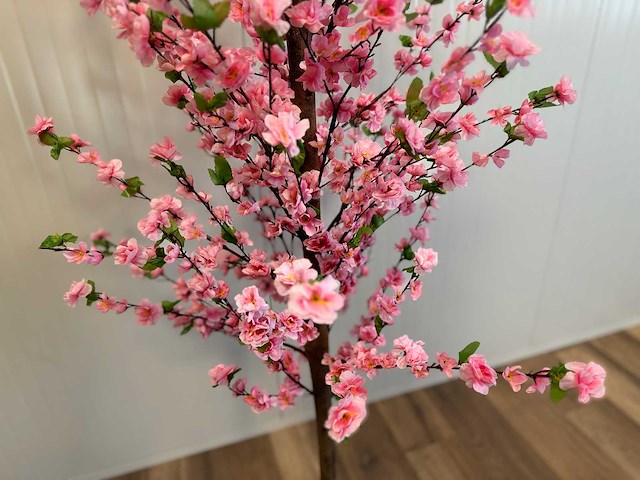 Perzik bloesem kunstboom (2x) - afbeelding 12 van  14