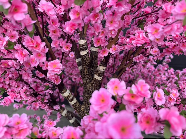 Perzik bloesem kunstboom - afbeelding 2 van  14