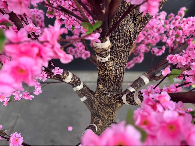 Perzik bloesem kunstboom - afbeelding 14 van  14