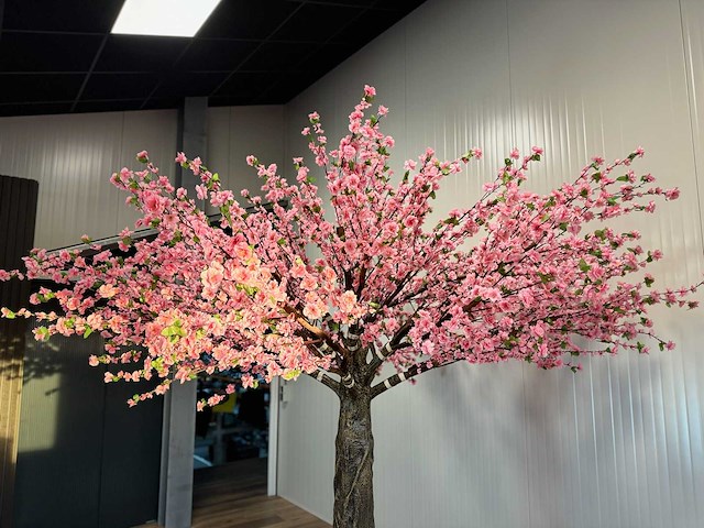 Perzik bloesem kunstboom - afbeelding 4 van  15