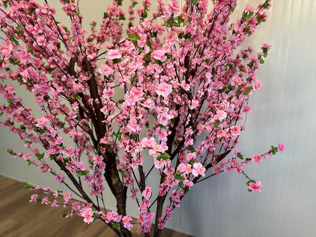 Perzik bloesem kunstboom - afbeelding 14 van  16