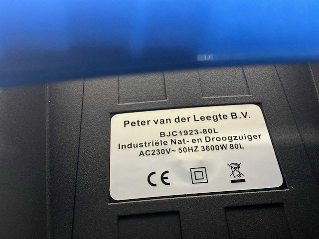 Peter van der leegte bjx1923-80l industriële stofzuiger - afbeelding 4 van  13