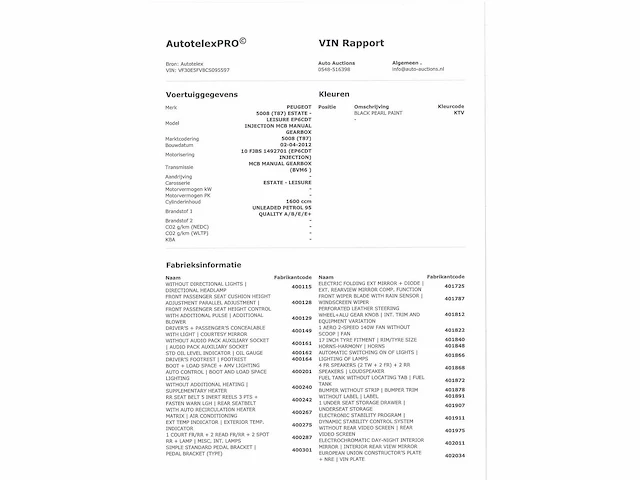 Peugeot 5008 1.6 thp blue lease executive 7p 2012, 34-xvj-7 - afbeelding 9 van  14