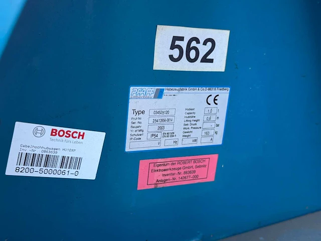 Pfaff - 2003 - 03458120 - hydraulische palletwagen - afbeelding 2 van  4