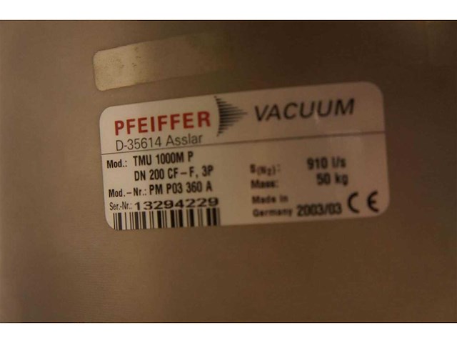 Pfeiffer - tmu 1000m p - vacuümpomp - afbeelding 5 van  5