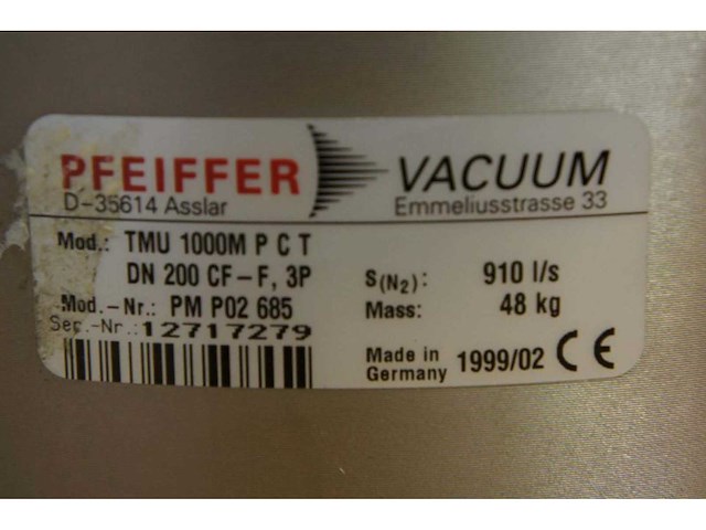 Pfeiffer - tmu 1000m pct - vacuümpomp - afbeelding 3 van  4
