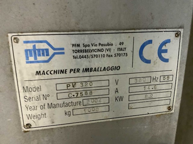 Pfm packaging machinery pv 320 verpakkingsmachine - afbeelding 8 van  8