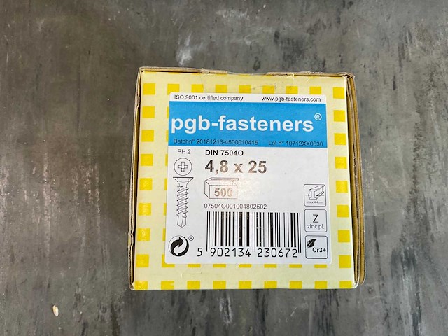 Pgb- fasteners - 8000-pack - zelfborende schroef 4.8x25 mm - afbeelding 1 van  5