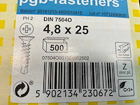 Pgb- fasteners - 8000-pack - zelfborende schroef 4.8x25 mm - afbeelding 3 van  5