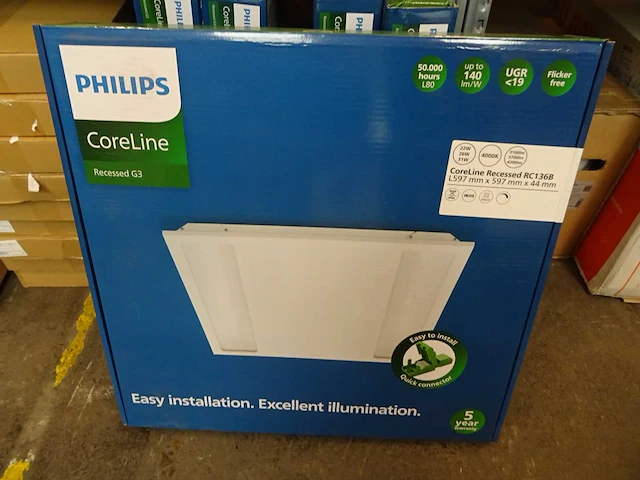 Philips - coreline recessed rc136b - led paneel (5x) - afbeelding 2 van  3