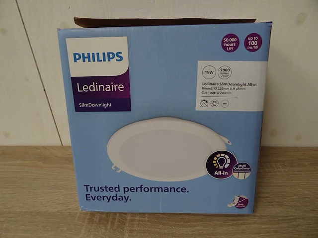 Philips - ledinaire slimdownlight - dn065b g4 led20/830_840_865 19w - led downlight (15x) - afbeelding 1 van  2