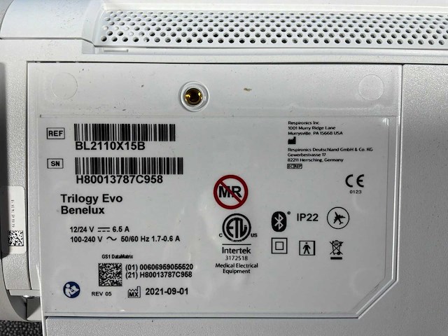 Philips - trilogy evo ventilator - medisch beademingsapparaat - 2021 - afbeelding 3 van  13