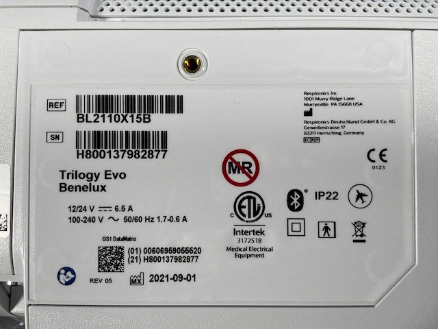 Philips - trilogy evo ventilator - medisch beademingsapparaat - 2021 - afbeelding 3 van  13