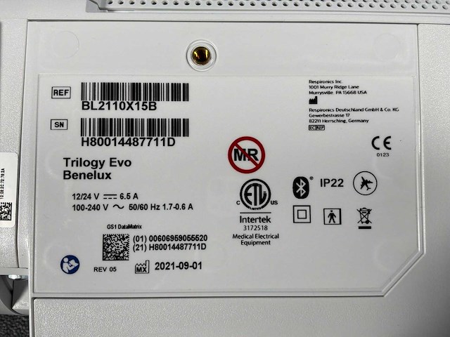 Philips - trilogy evo ventilator - medisch beademingsapparaat - 2021 - afbeelding 3 van  12