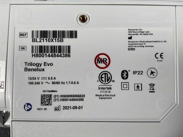 Philips - trilogy evo ventilator - medisch beademingsapparaat - 2021 - afbeelding 13 van  13