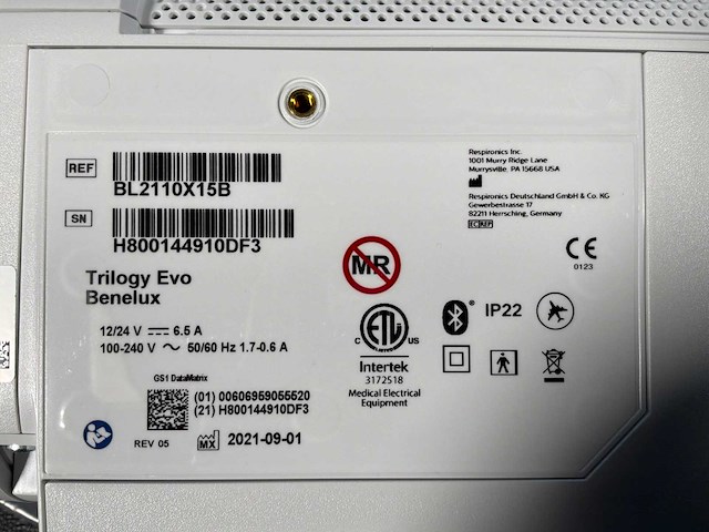 Philips - trilogy evo ventilator - medisch beademingsapparaat - 2021 - afbeelding 3 van  13