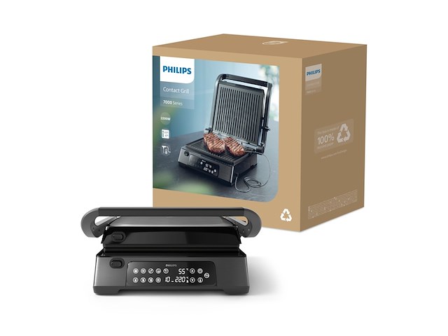 Philips 7000 series hd6307/70 contactgrill 2200 w zwart - afbeelding 2 van  5