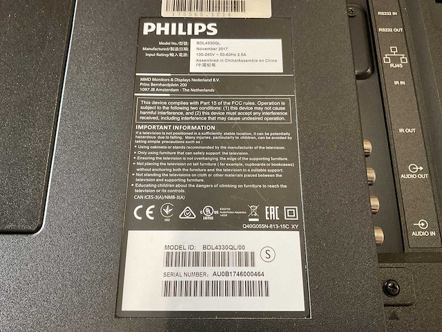 Philips bdl4330ql 43” led monitor - afbeelding 6 van  7