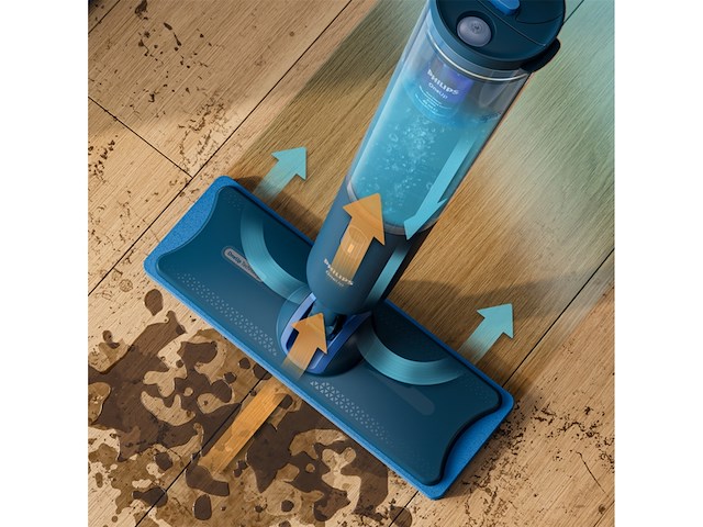 Philips oneup elektrische dweil 3000 series xv3101/01 vloerreiniger blauw - afbeelding 4 van  6