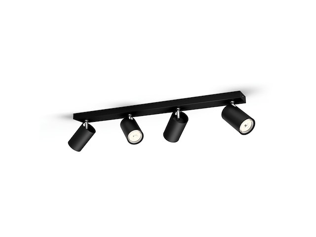 Philips opbouwspot kosipo 4-lichts zwart - afbeelding 1 van  2