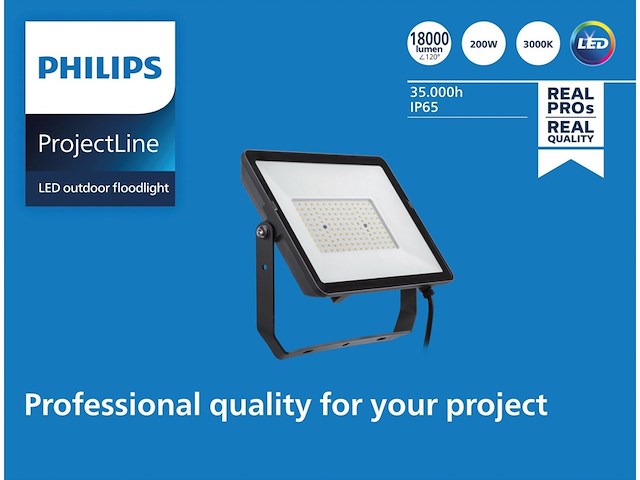 Philips projectline schijnwerper led paneel 200 w warmwit licht - afbeelding 3 van  3
