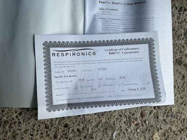 Philips respironics - 2018 - everflo opi - zuurstofconcentrator (2x) - afbeelding 1 van  4