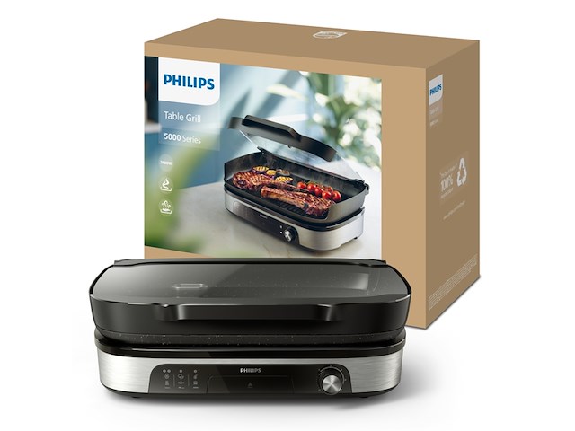Philips tafelgrill hd6212/90 rooken aroma-infuser 2400w - afbeelding 4 van  5