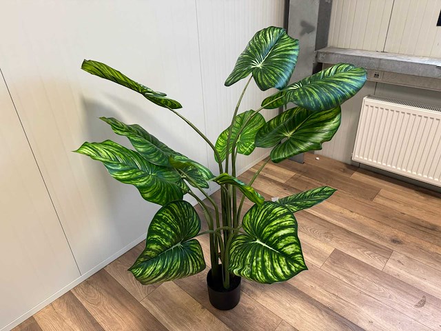 Philodendron white green kunstplant (135cm hoog) - afbeelding 4 van  7