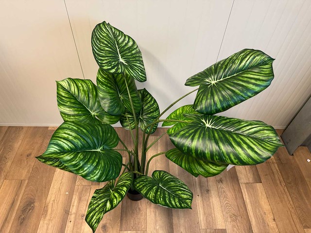 Philodendron white green kunstplant (135cm hoog) - afbeelding 5 van  7