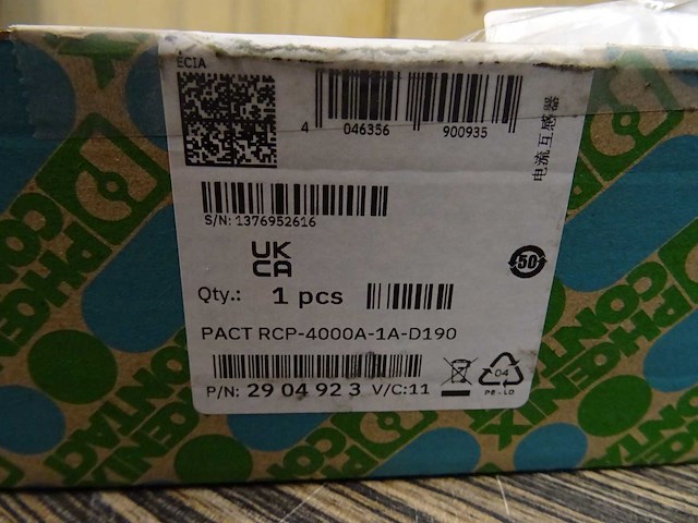Phoenix contact - pact rcp-4000a-1a-d190 - stroommeettransformator - afbeelding 3 van  4