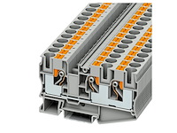 Phoenix contact twin rijgklem met pushin aansluiting 10 mm grijs - afbeelding 1 van  3