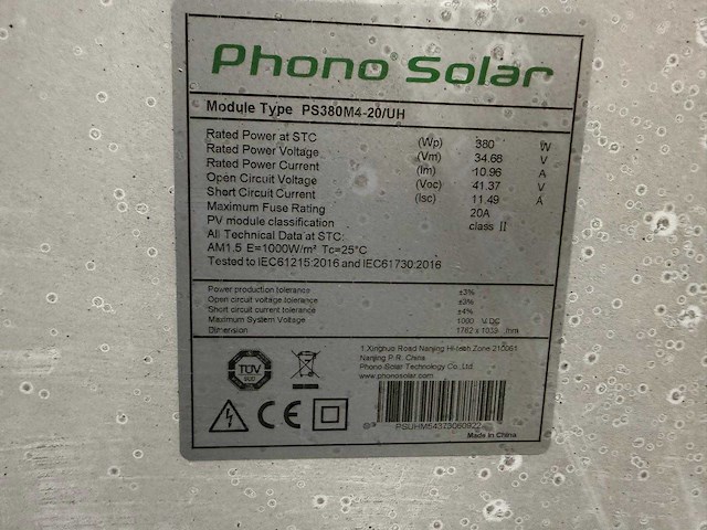 Phono solar - set van 2 zonnepanelen (totaalvermogen 760 wp) - afbeelding 2 van  2