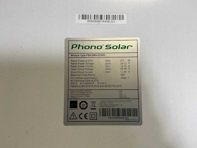 Phono solar ps415m4-22/wh zonnepaneel (5x) - afbeelding 5 van  5