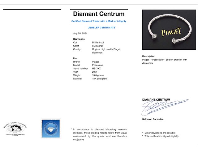 Piaget possession open bangle armband met diamanten - afbeelding 4 van  9