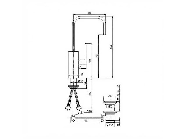Piani wastafelmengkraan chroom - 84cr250r - afbeelding 2 van  4