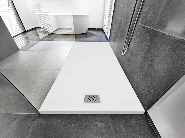 Piatto doccia - liscio solid surface - douchevloer 140 x 80 cm - afbeelding 1 van  6