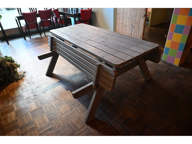 Picknick tafel met inklapbare zijkant (3x) - afbeelding 4 van  5
