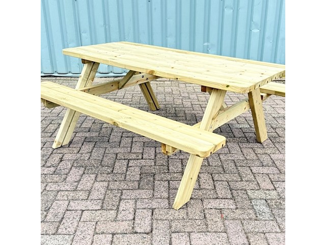 Picknicktafel de luxe xxl (2026) zware kwaliteit, gedemonteerd - afbeelding 1 van  6