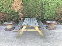 Picknicktafel met 2 haspels/bijzettafels - afbeelding 1 van  5