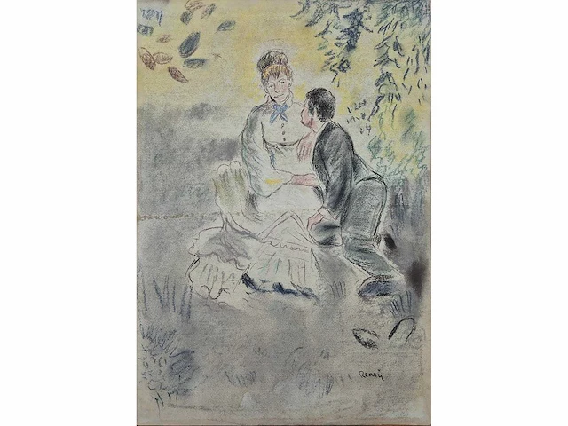Pierre-auguste renoir - tekening op papier - afbeelding 1 van  3