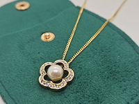 Pierre balmain goldplated collier met parel en steentjes - afbeelding 1 van  5