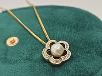 Pierre balmain goldplated collier met parel en steentjes - afbeelding 2 van  5