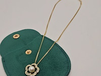 Pierre balmain goldplated collier met parel en steentjes - afbeelding 3 van  5