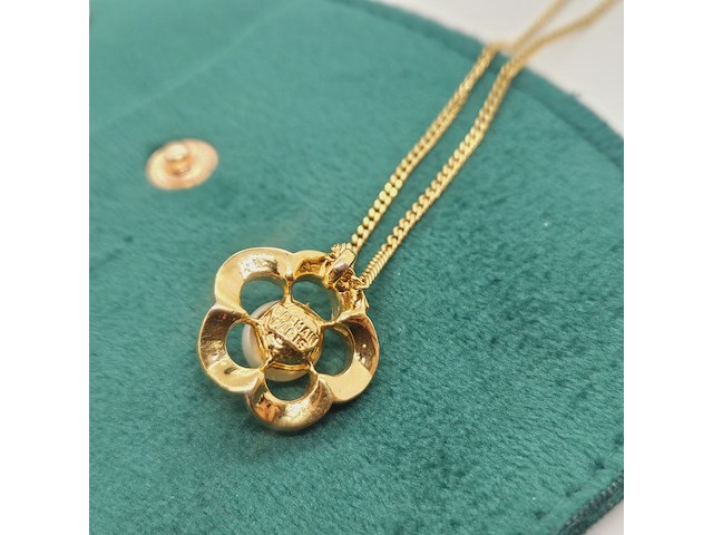 Pierre balmain goldplated collier met parel en steentjes - afbeelding 4 van  5