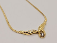 Pierre balmain goldplated collier met steen - afbeelding 3 van  7